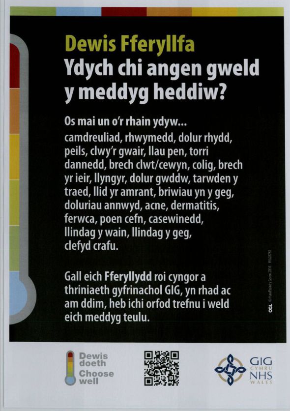 Choose Pharmacy Poster - Welsh
